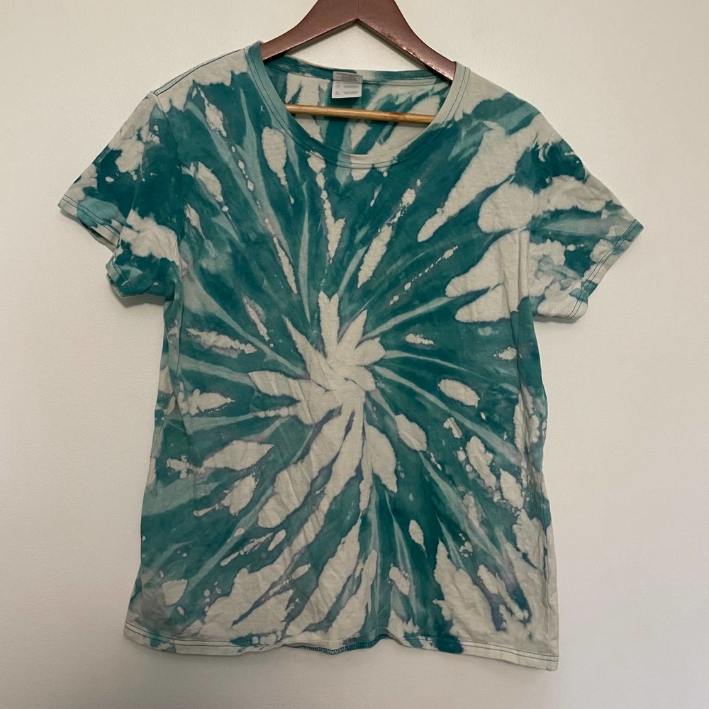Bleach Tie Dye tee shirt ladies size XL teal